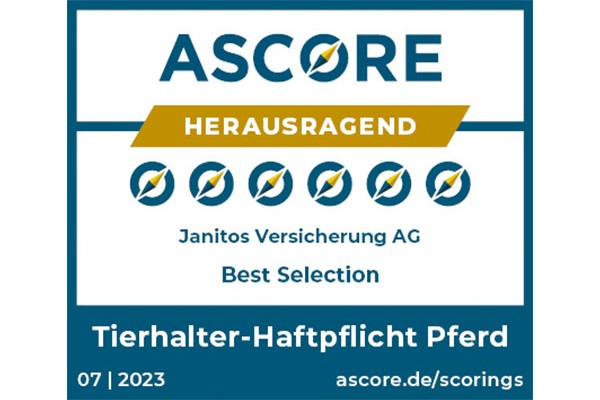 Janitos Pferdehalterhaftpflichtversicherung herausragend | Test Ascore 2021