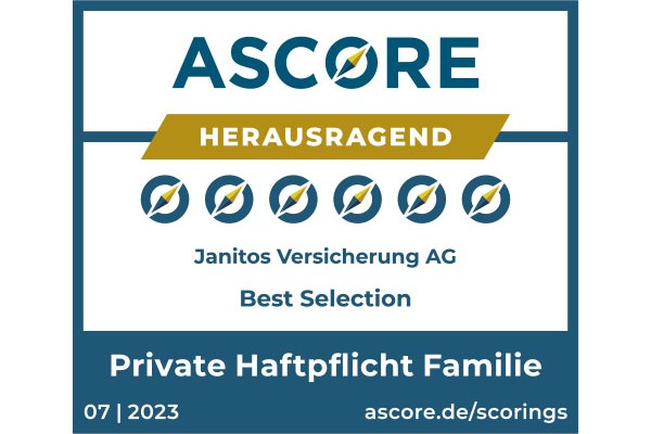 Janitos Privathaftpflichtversicherung Familie herausragend | Test Ascore 2021