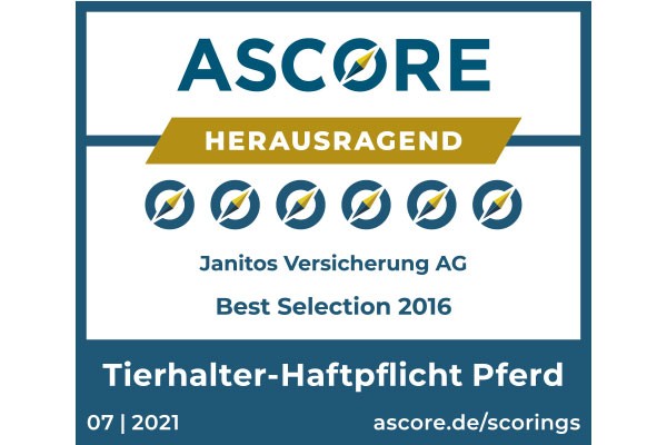 Janitos Pferdehalterhaftpflichtversicherung herausragend | Test Ascore 2021 Janitos Pferdehalterhaftpflichtversicherung herausragend | Test Ascore 2021