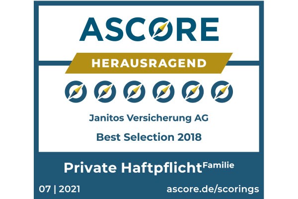 Janitos Privathaftpflichtversicherung Familie herausragend | Test Ascore 2021