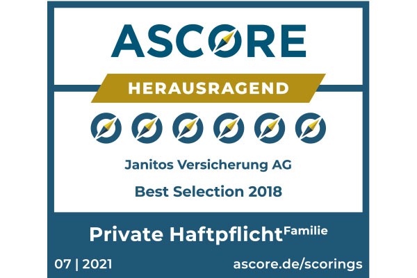 Janitos Privathaftpflichtversicherung Familie herausragend | Test Ascore 2021 Janitos Privathaftpflichtversicherung Familie herausragend | Test Ascore 2021