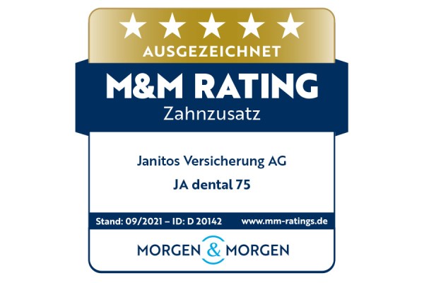 Janitos Zahnzusatzversicherung JA dental 75 6 Sterne| Morgen & Morgen 2021