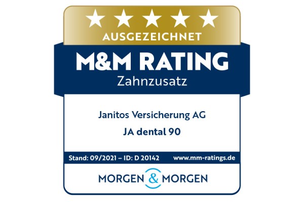 Janitos Zahnzusatzversicherung JA dental 90 6 Sterne| Morgen & Morgen 2021 Janitos Zahnzusatzversicherung JA dental 90 6 Sterne| Morgen & Morgen 2021