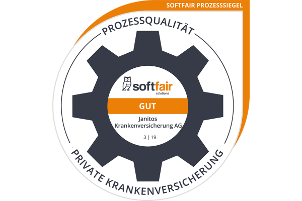 Janitos Auszeichnungen softfair Prozesssiegel Krankenzusatzversicherung GUT 2019